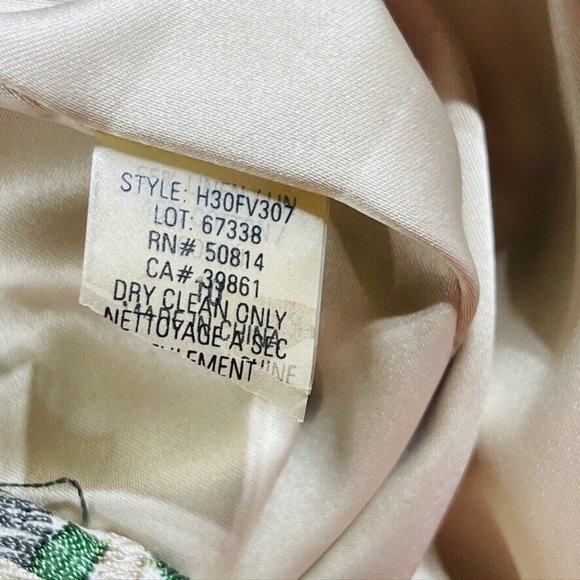 SIGNATURE SAKS FIFTH AVENUE Skirt Linen Blend Foliage Pleated Women's Size 10 - Picture 5 of 6